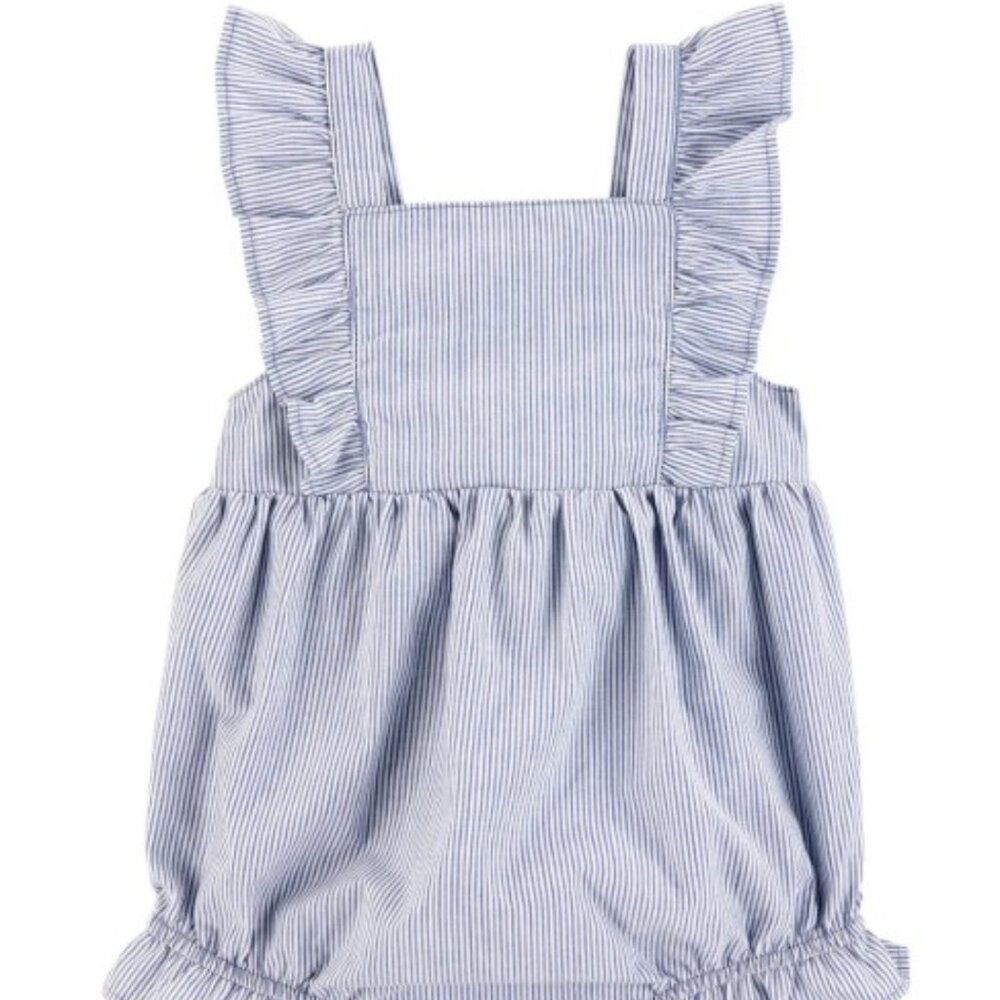 Carter's Baby Girl Blue/White Striped Romper
